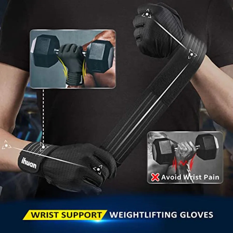 Men's Full Finger Workout Gloves for Weight Lifting