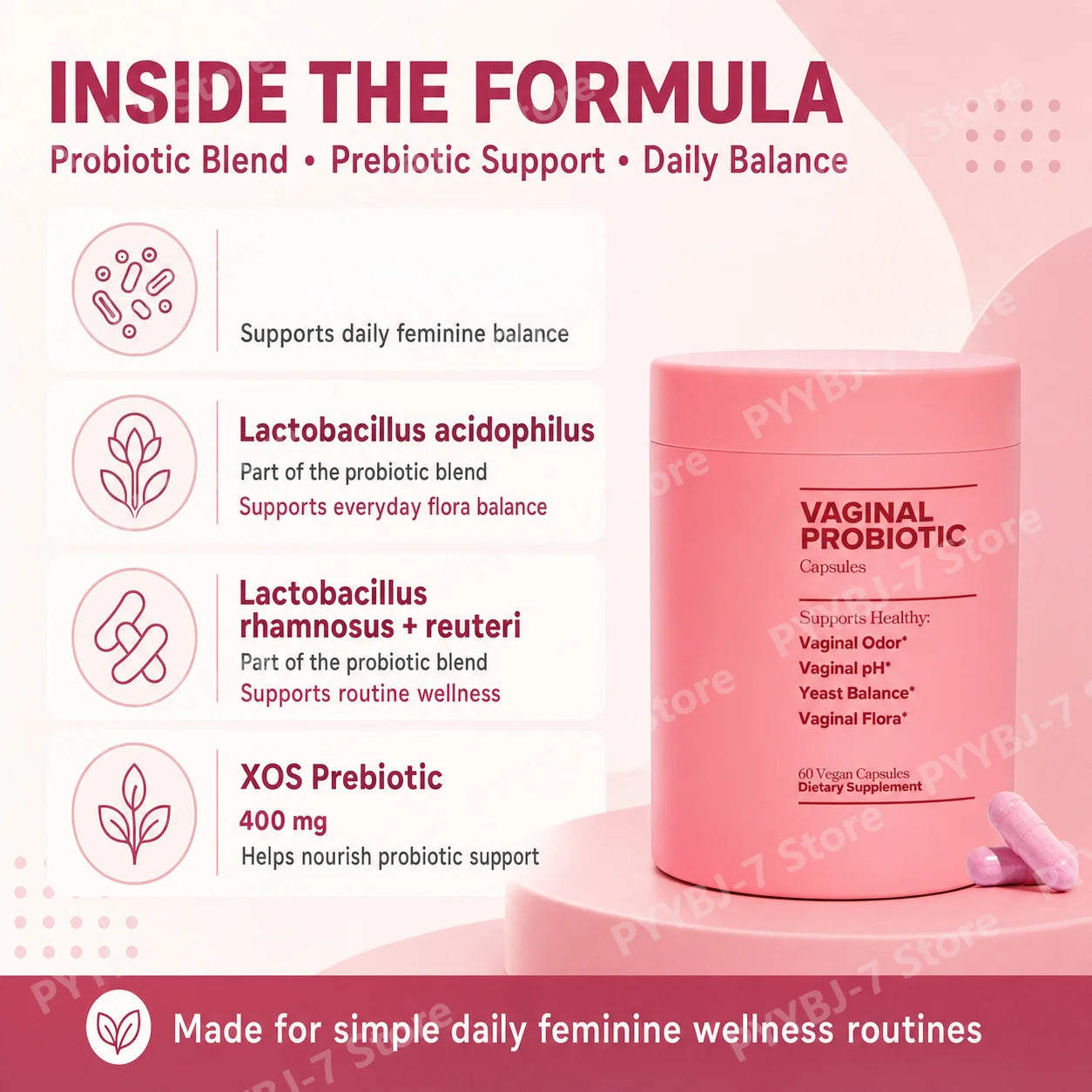 Charge Probiotic Capsules For Women With Lactobacillus Prebiotics Gut Health