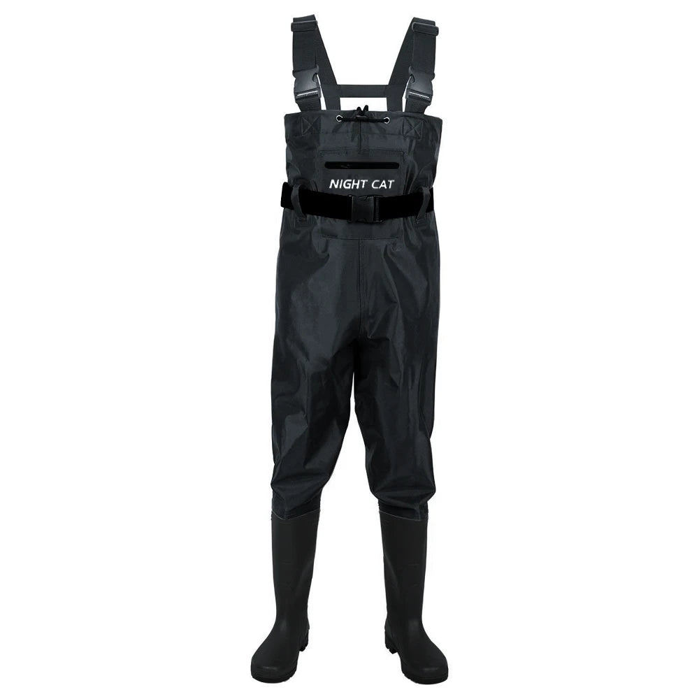 Waterproof Nylon PVC Chest Waders With Boots For Fishing Hunting
