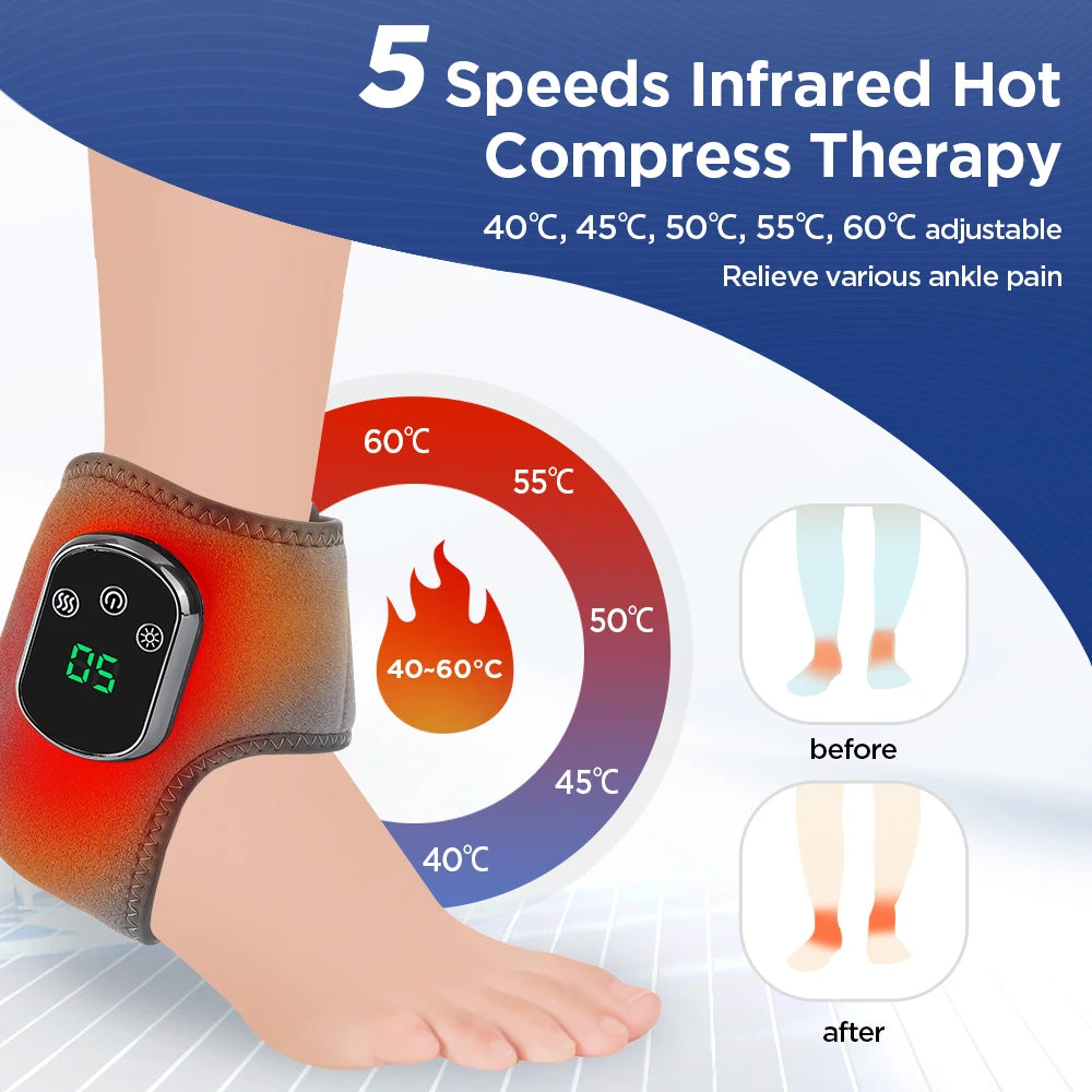 PASTSKY Heated Foot Massager With Ankle Support And Vibration