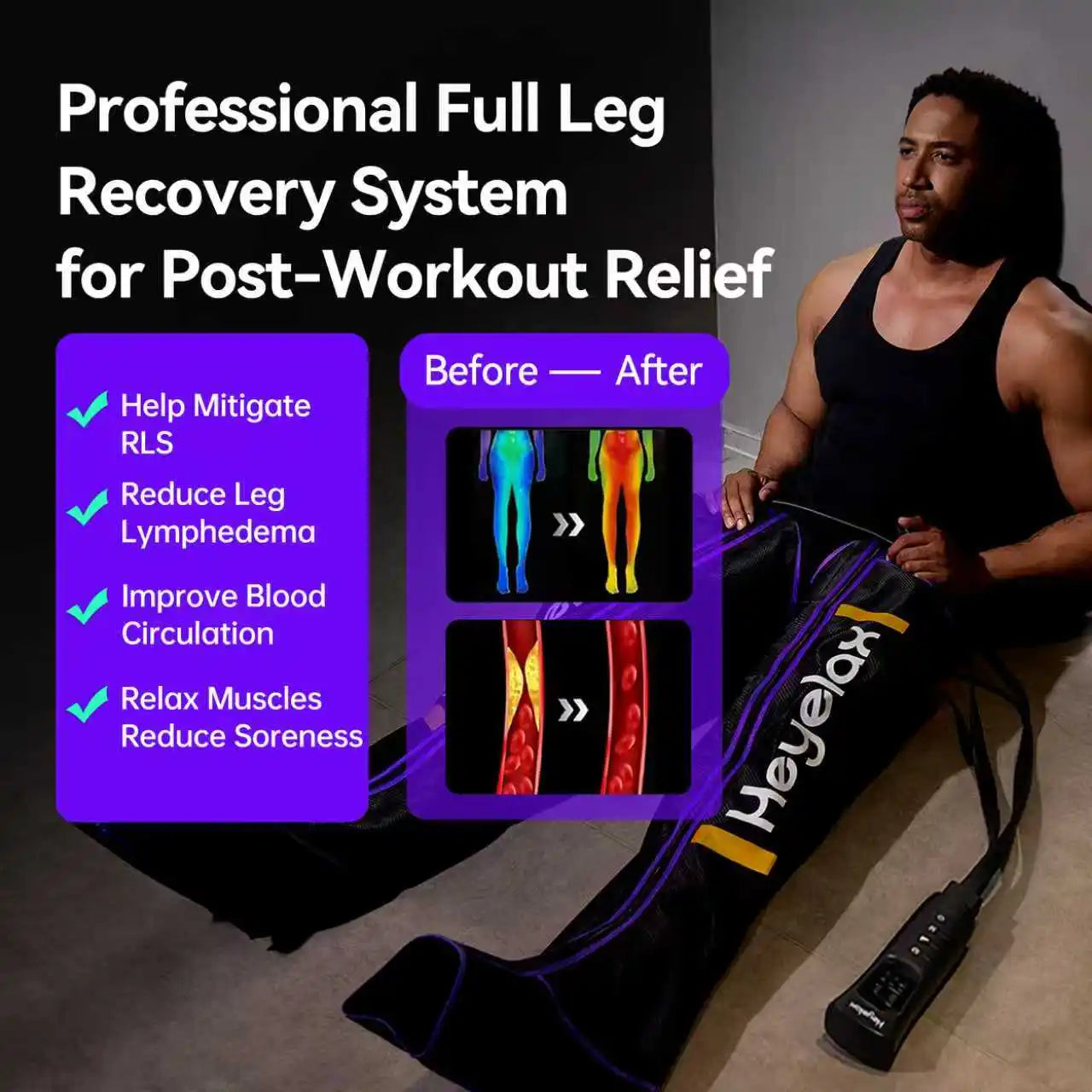 Heyelax Leg Compression Massager Air Circulation Boots