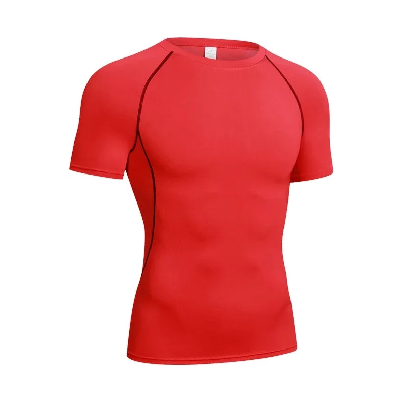 Men Black Long Sleeve Compression Quick Dry Fitness Top