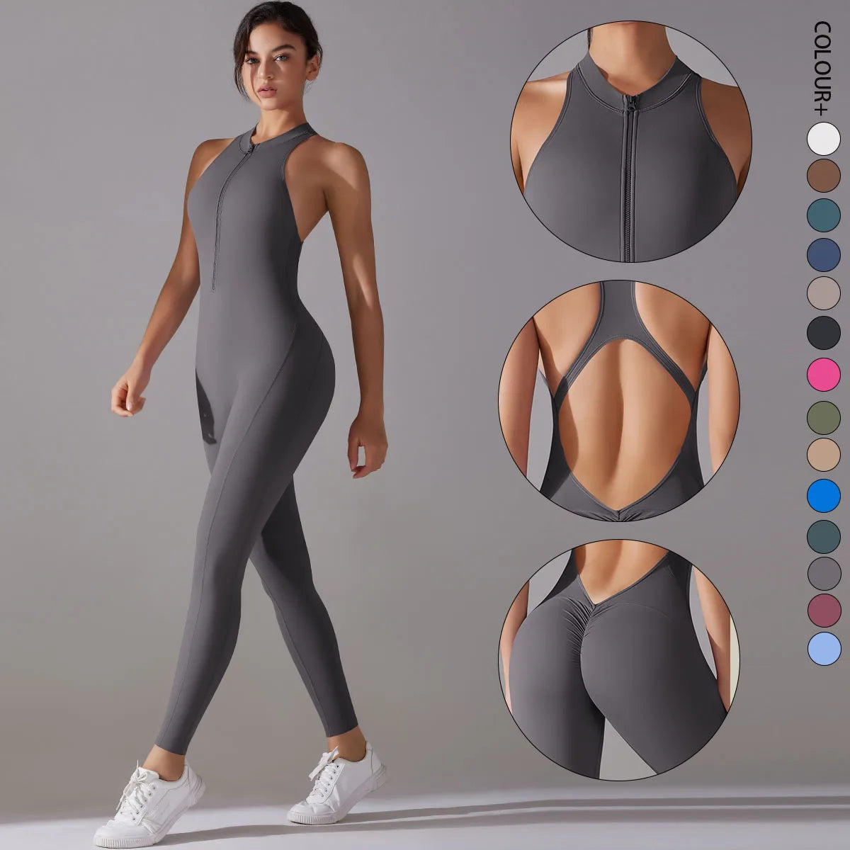 Hamidou Women Seamless Sports Bodysuit With Tummy Control