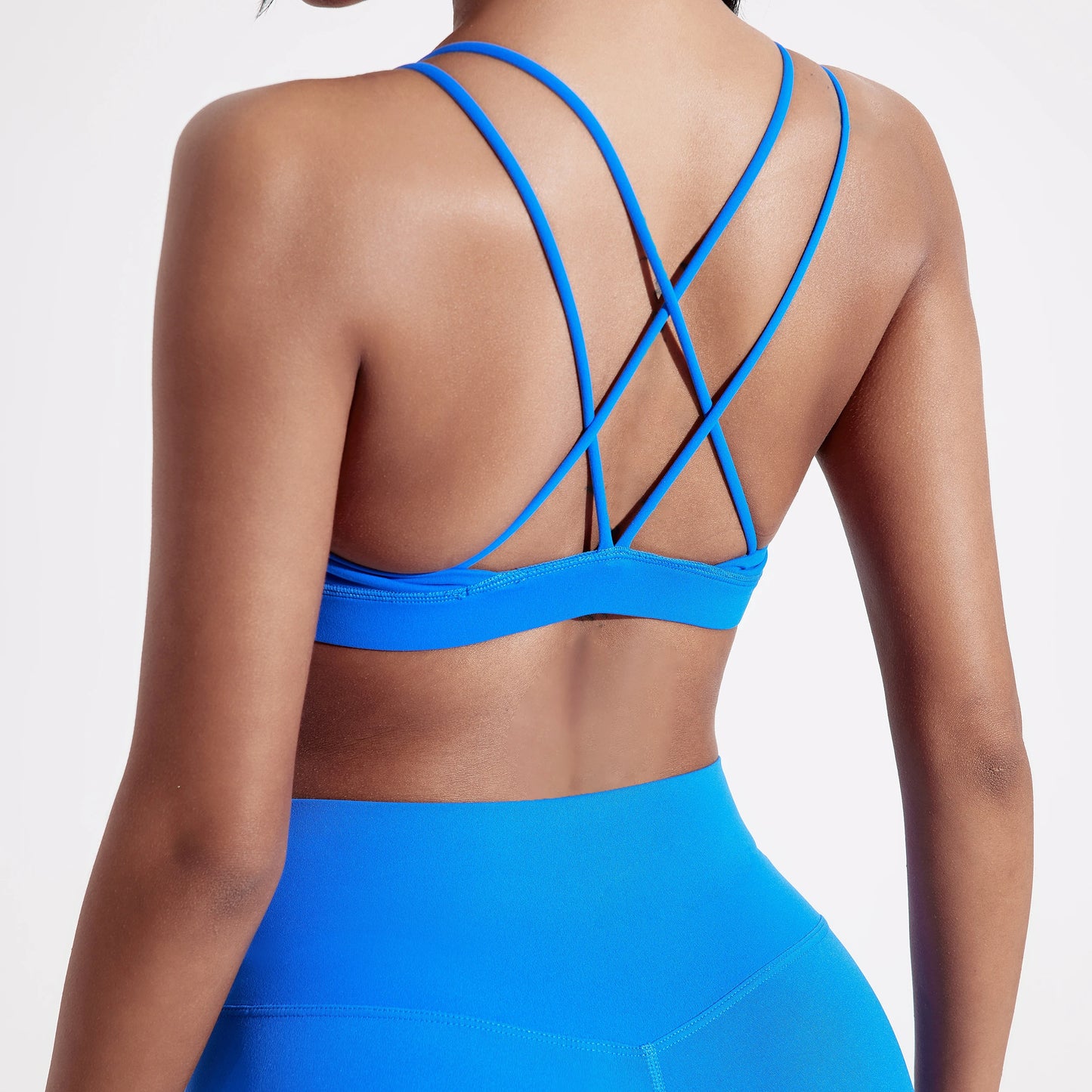 Soft Nylon Cross Back Sports Bra For Women