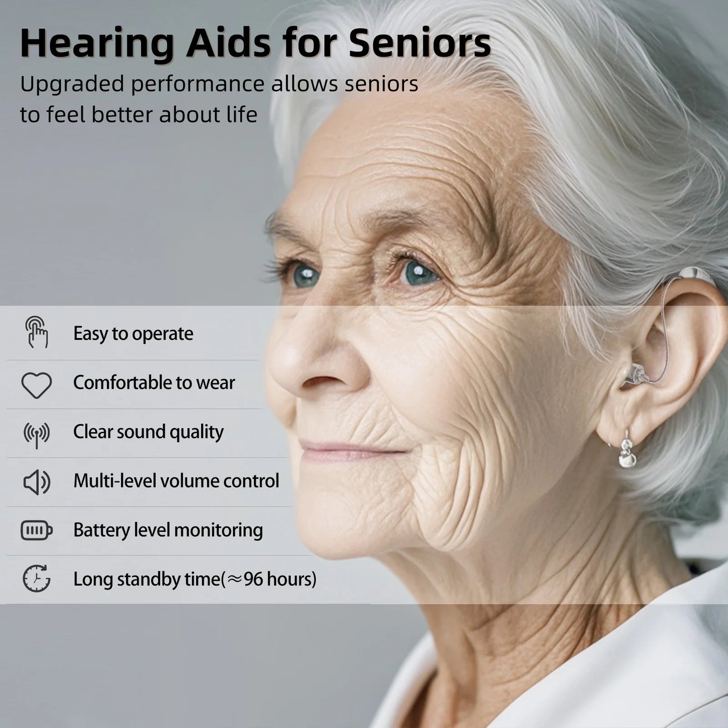 K&FCOPTEE Rechargeable Hearing Aids For Adults Invisible Digital Ear Amplifiers