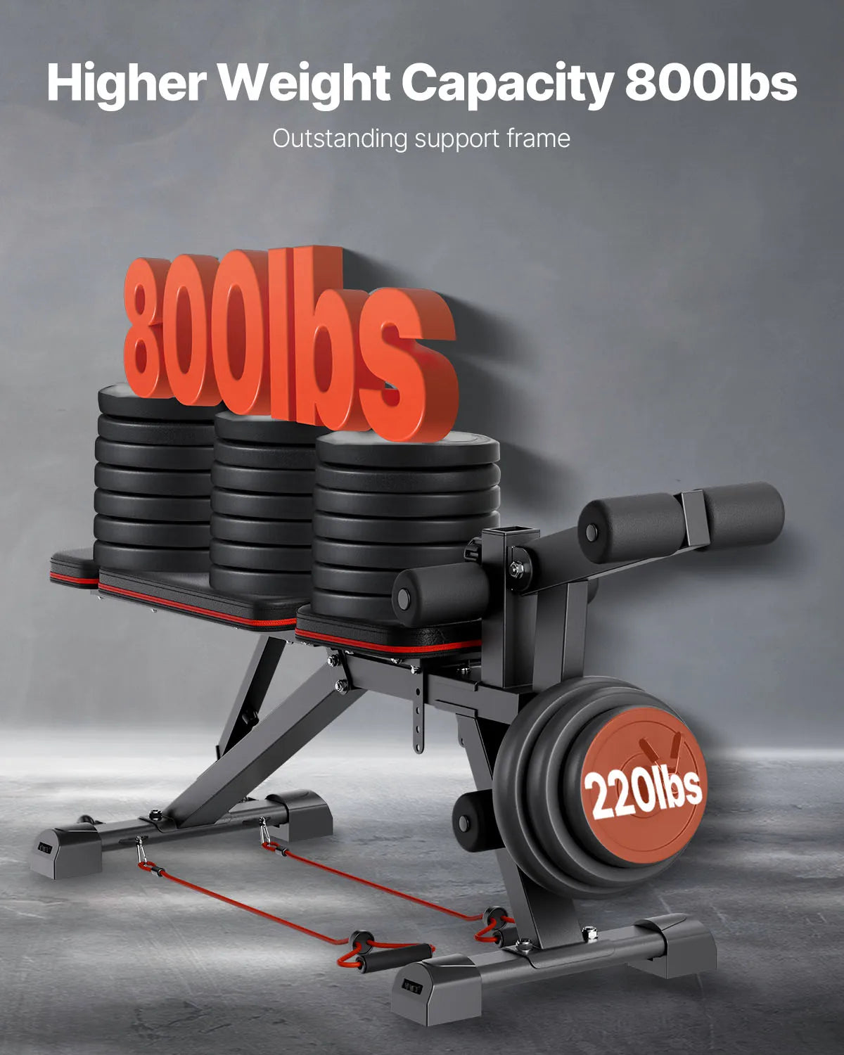 SucceBuy 800lb Adjustable Weight Bench Press For Home