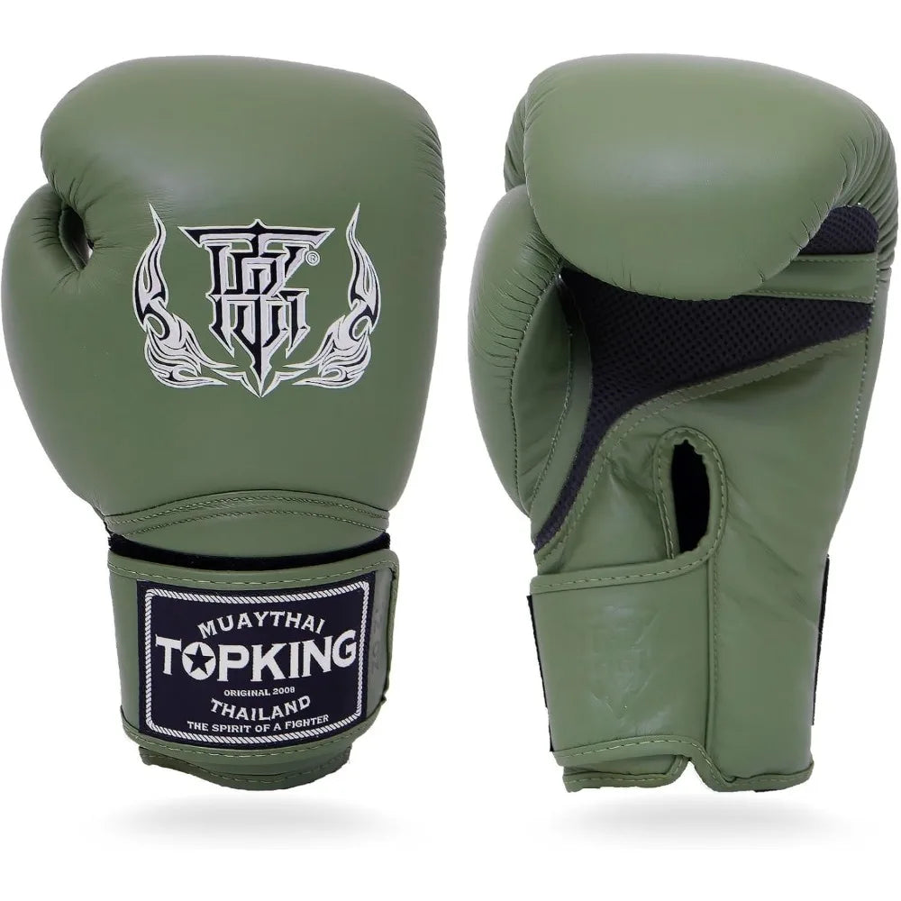 Top King Super Air Leather Muay Thai Training Boxing Glove