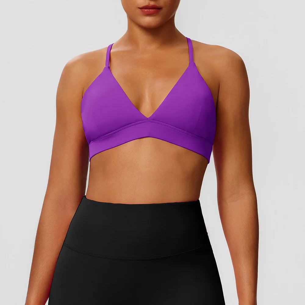 Women Wire Free Quick Dry Modacrylic Yoga Bra Top