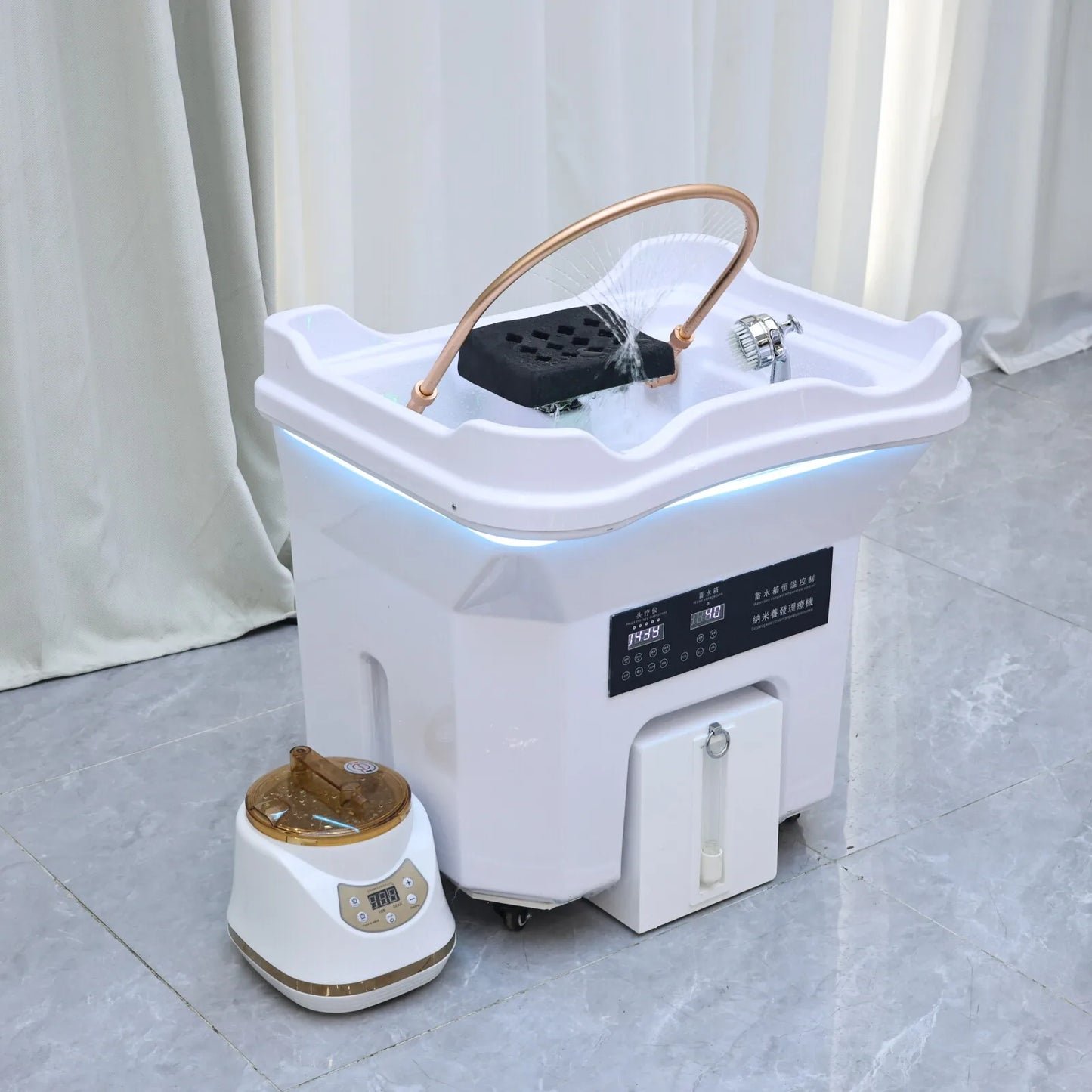 Hydrotherapy Shampoo Basin With Integrated Heated Water Tank