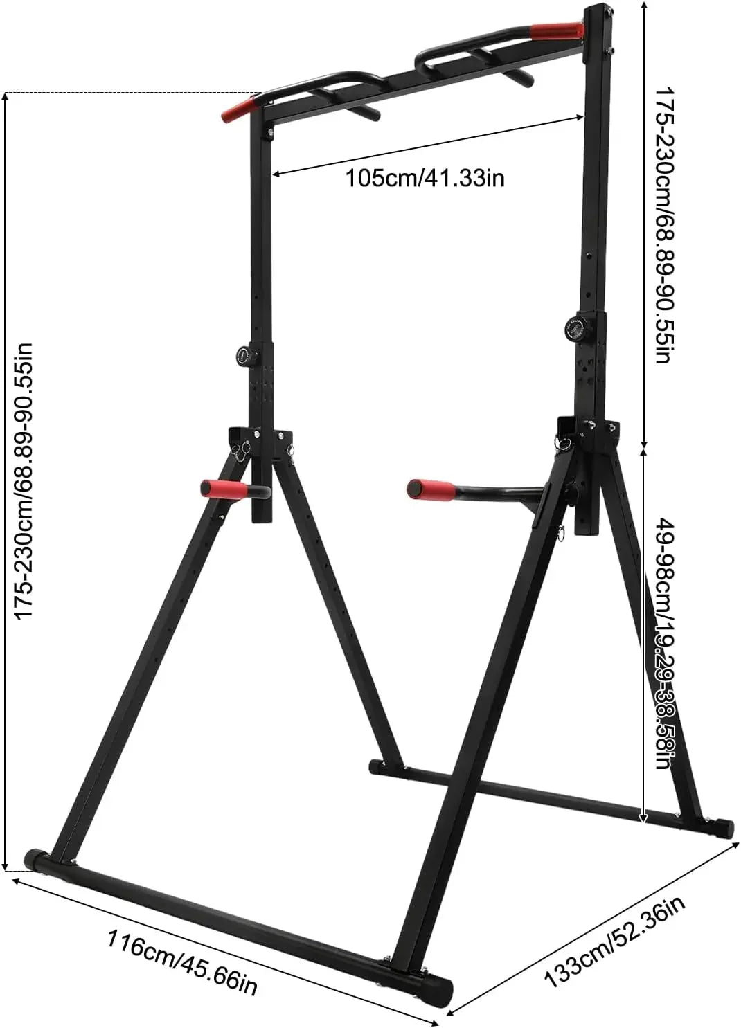 Foldable Power Tower Dip Station Triangular Pull Up Station 200Kg