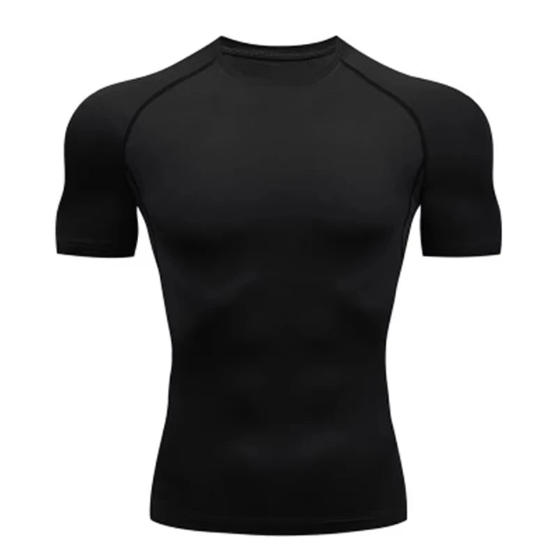 Men Unisex Quick Dry Cotton Graphic Print Workout Base Layer