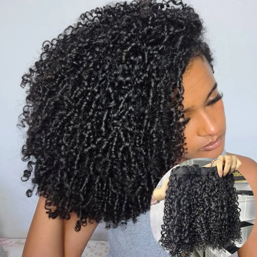 Millionaire Queen 3B3C Burmese Pixie Curly Hair Bundles Virgin Remy Human Hair