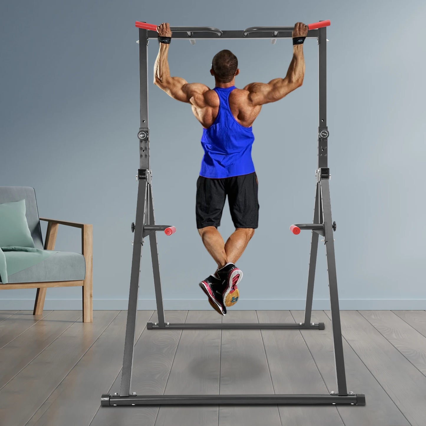 Power Tower Chin Up Bar Dip Station 440LBS Free Standing