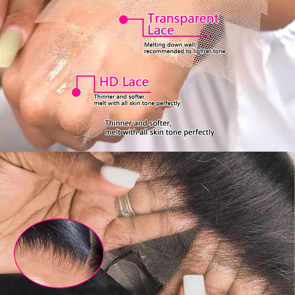 UEENLY HD Transparent Lace Front Wig 200 Density Remy Human Hair