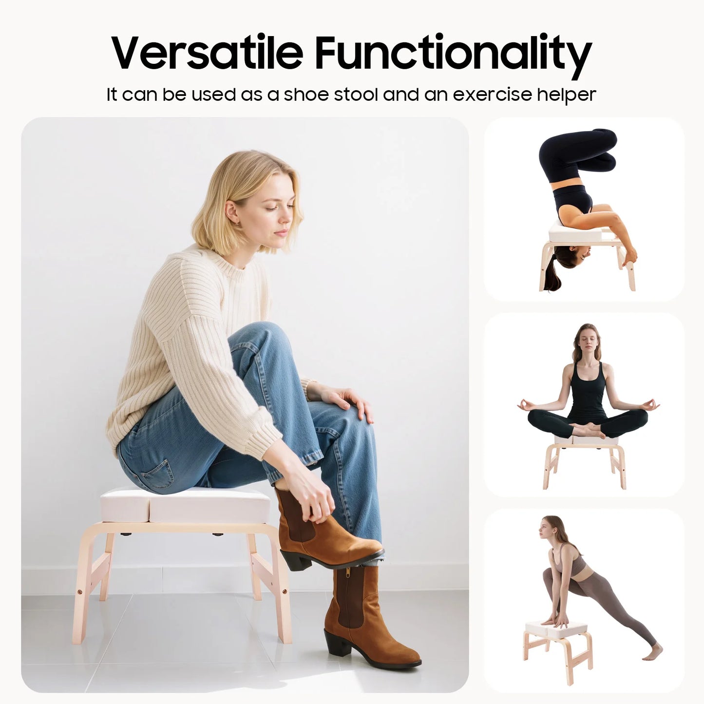 U Shaped Yoga Inversion Bench With Detachable Cushion