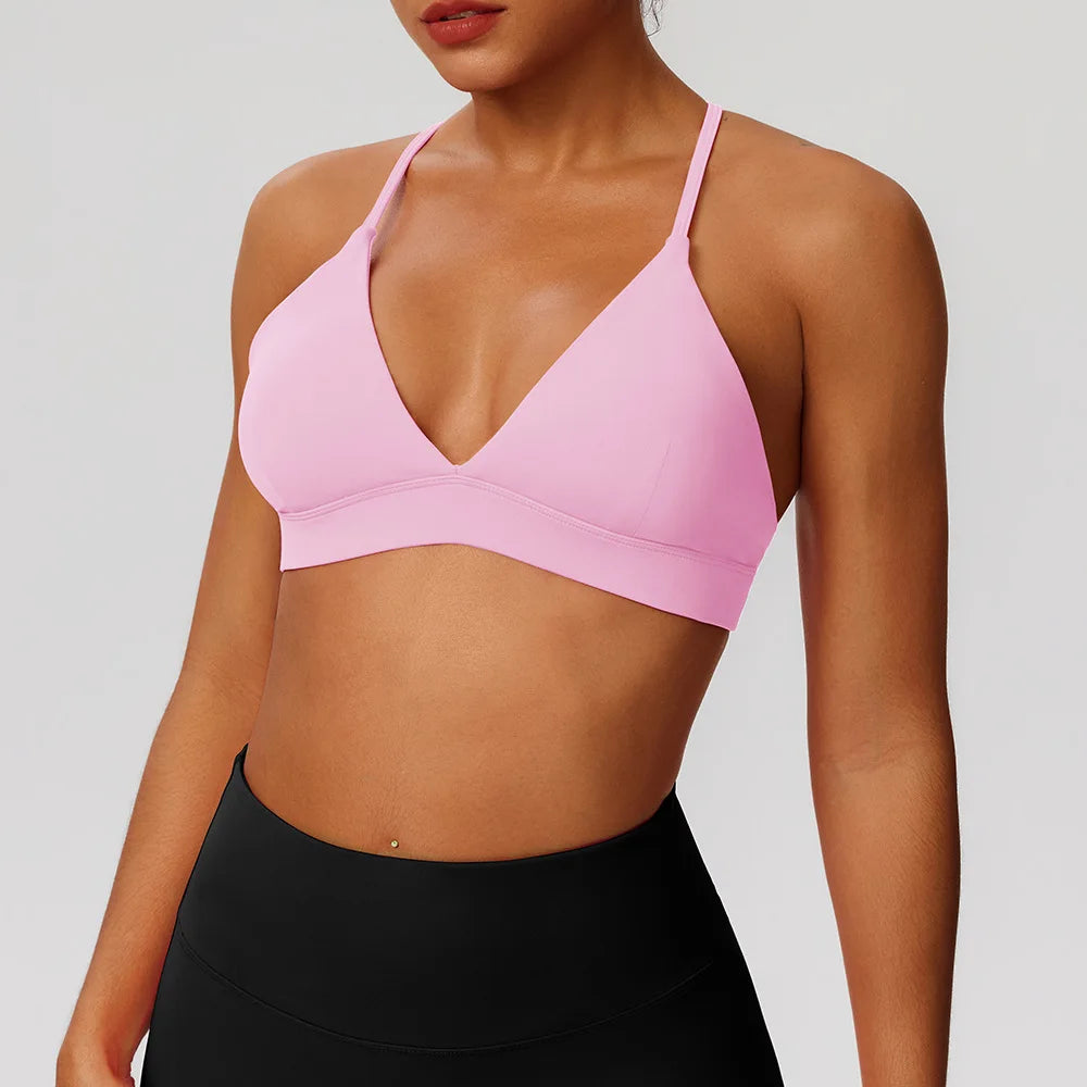 Women Wire Free Quick Dry Modacrylic Yoga Bra Top