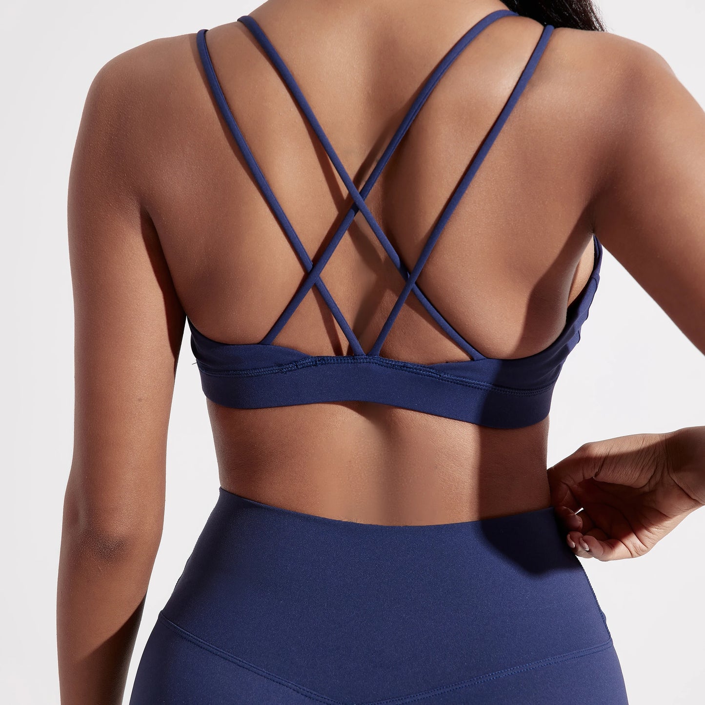 Soft Nylon Cross Back Sports Bra For Women