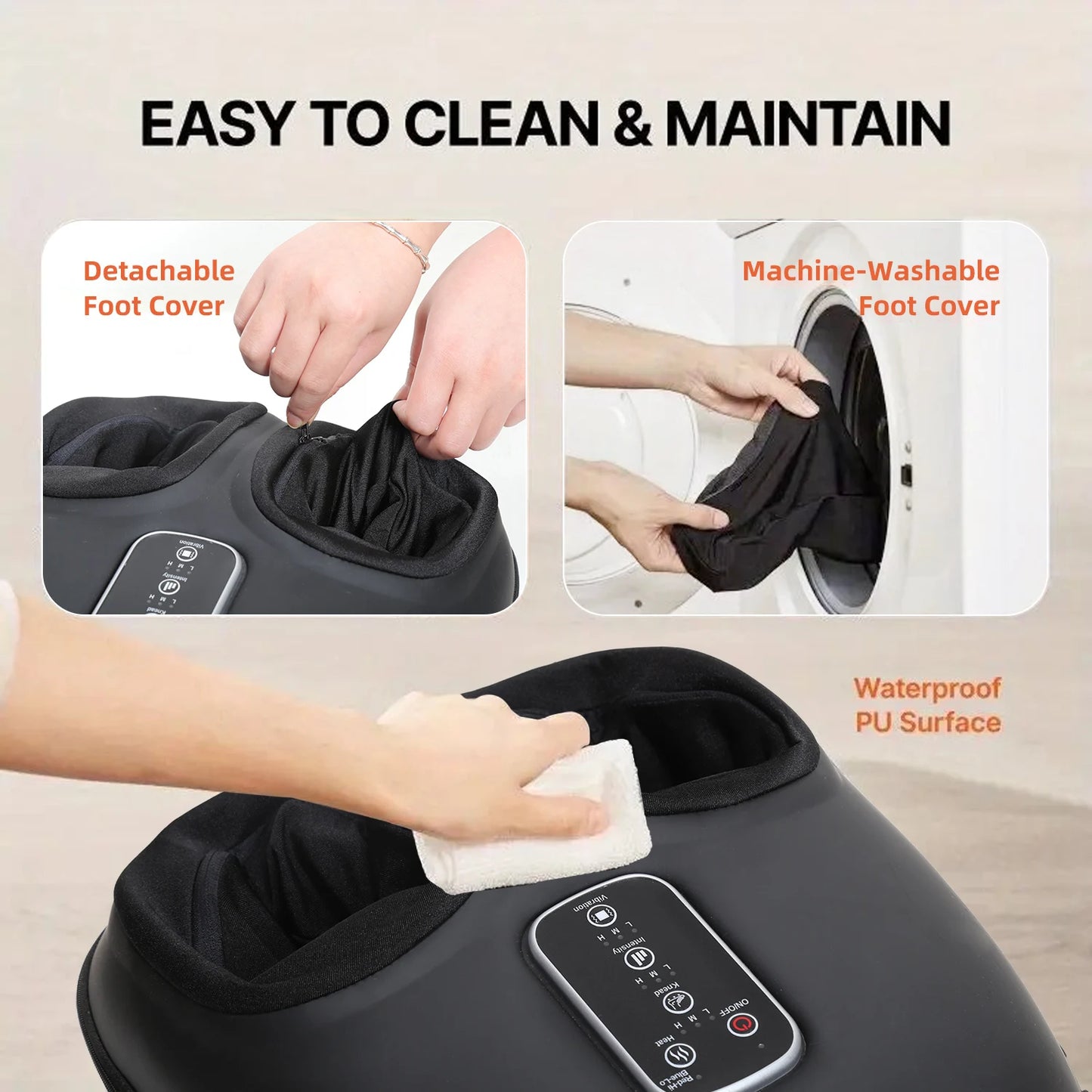 Leercon Automatic Foot Massager With Kneading Rollers And Airbag