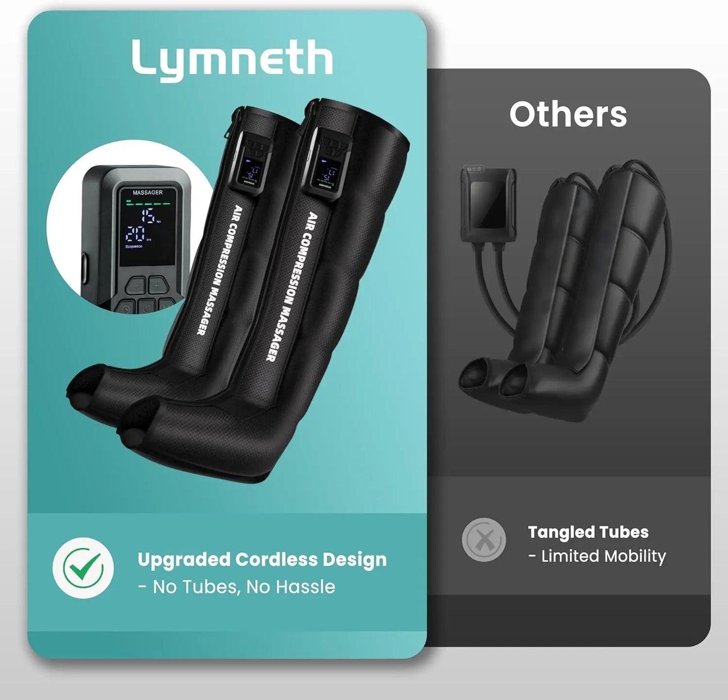 LeG Cordless Air Compression Leg Massager For Pain Relief