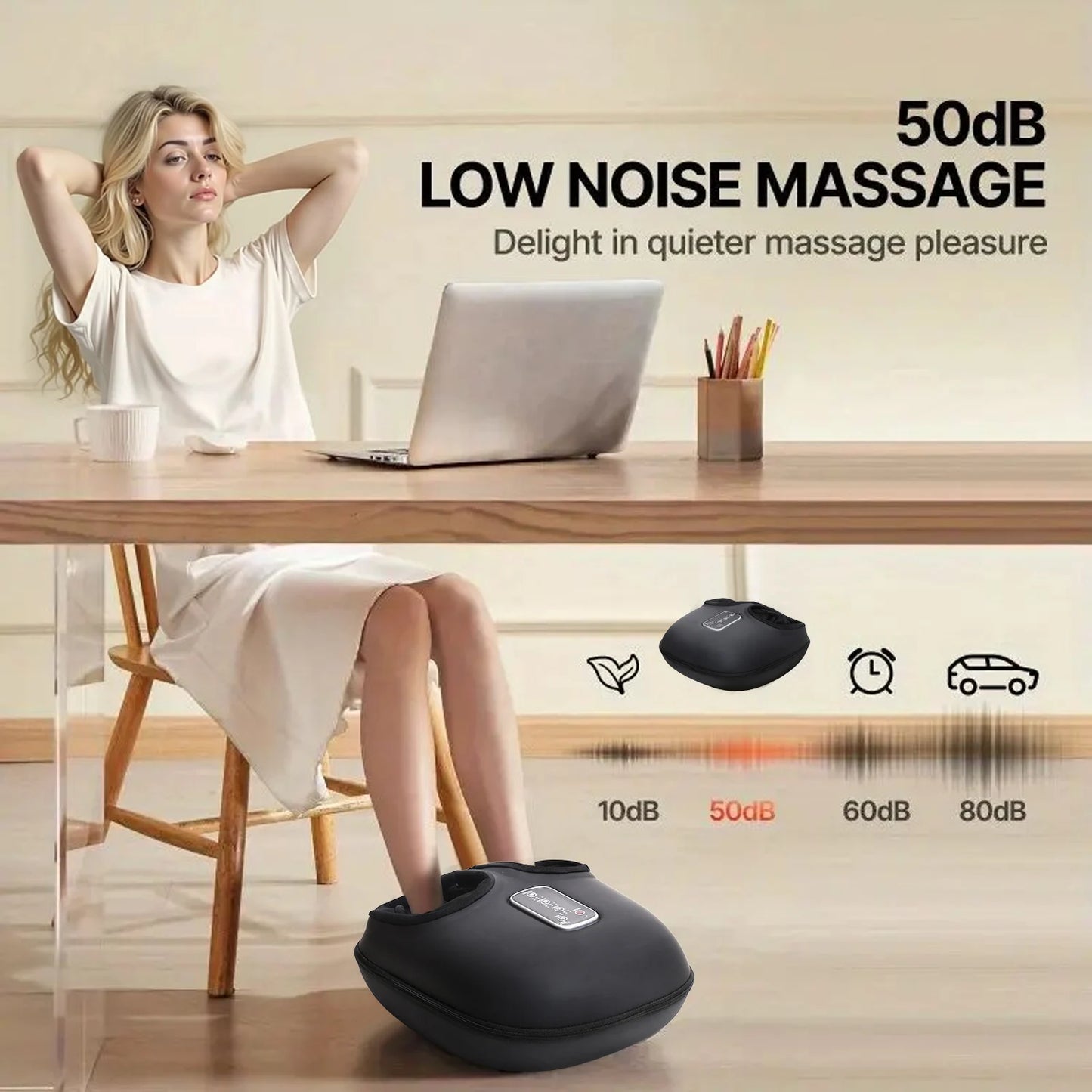 Leercon Automatic Foot Massager With Kneading Rollers And Airbag
