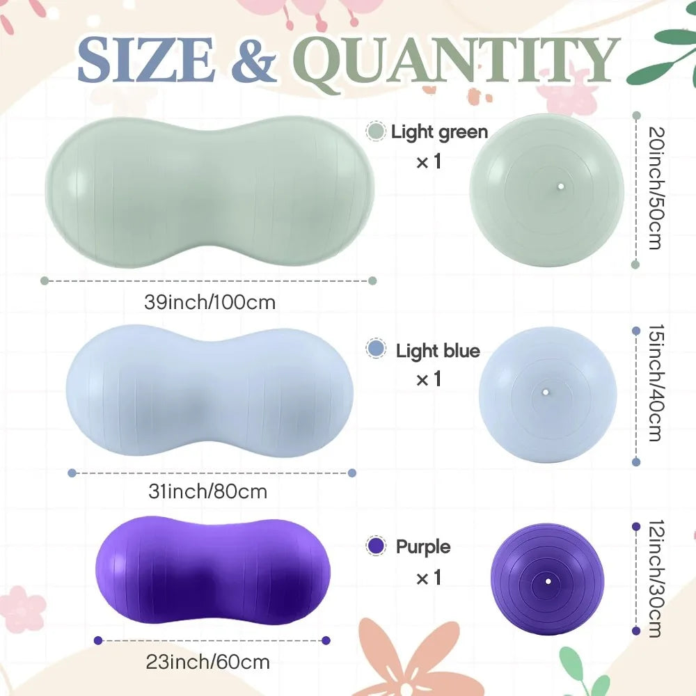 Anti Burst Peanut Exercise Ball With Pump For Kids Therapy
