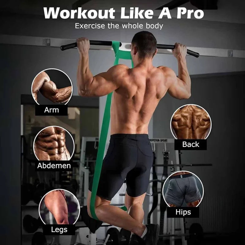 Durable Latex Resistance Bands Set For Gym Pull Up Exercise