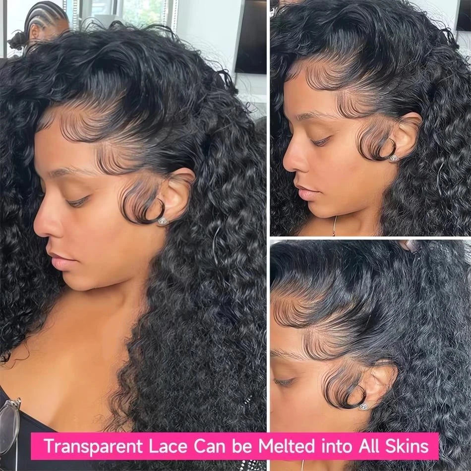 Rosslyn Burmese Curly Brazilian Hair Wig Transparent Lace Front