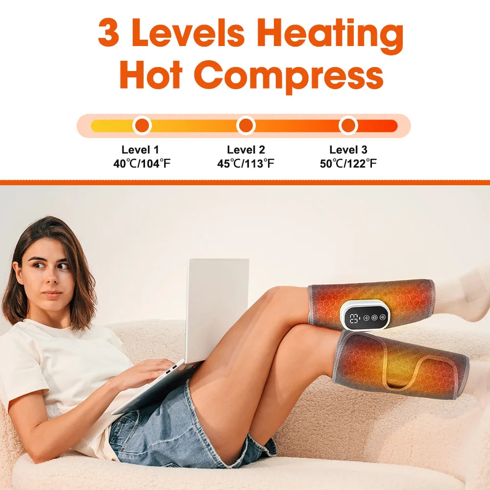 PASTSKY Wireless 360 Degree Air Pressure Heating Calf Massager