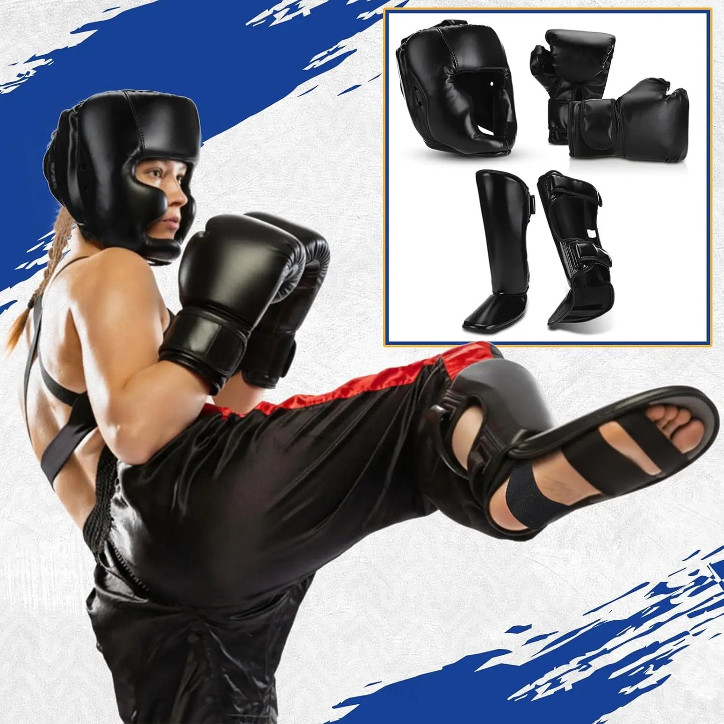 Ytyin Kids Boxing Gear Set With Headgear And Gloves