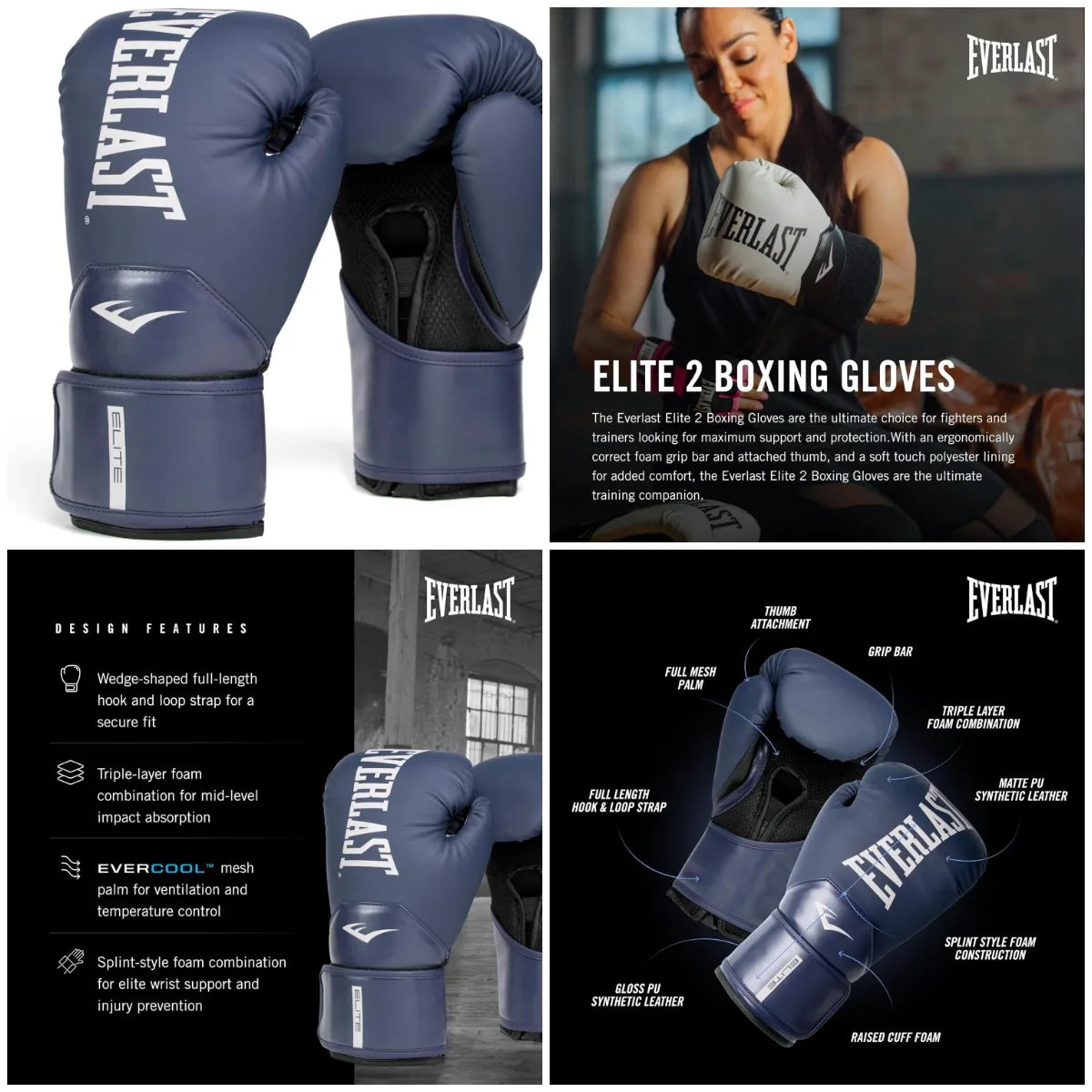 YTYIN Premium 2 Pack Navy Boxing Gloves For Training