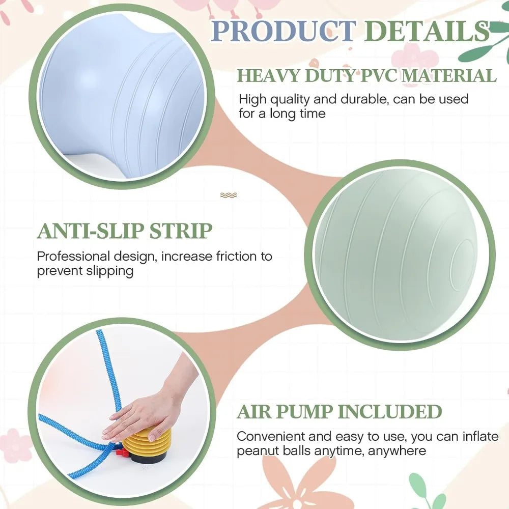 Anti Burst Peanut Exercise Ball With Pump For Kids Therapy