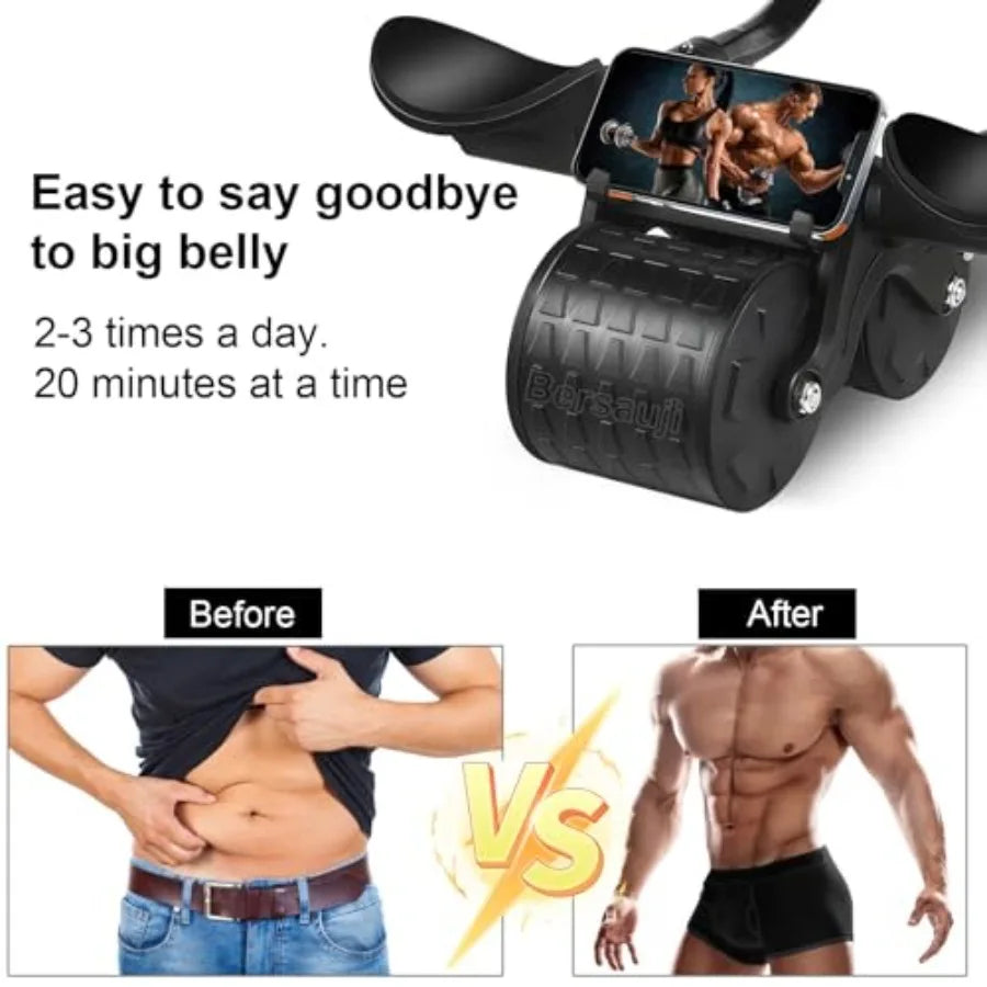 Automatic Rebound Ab Roller Wheel With Knee Mat And Timer