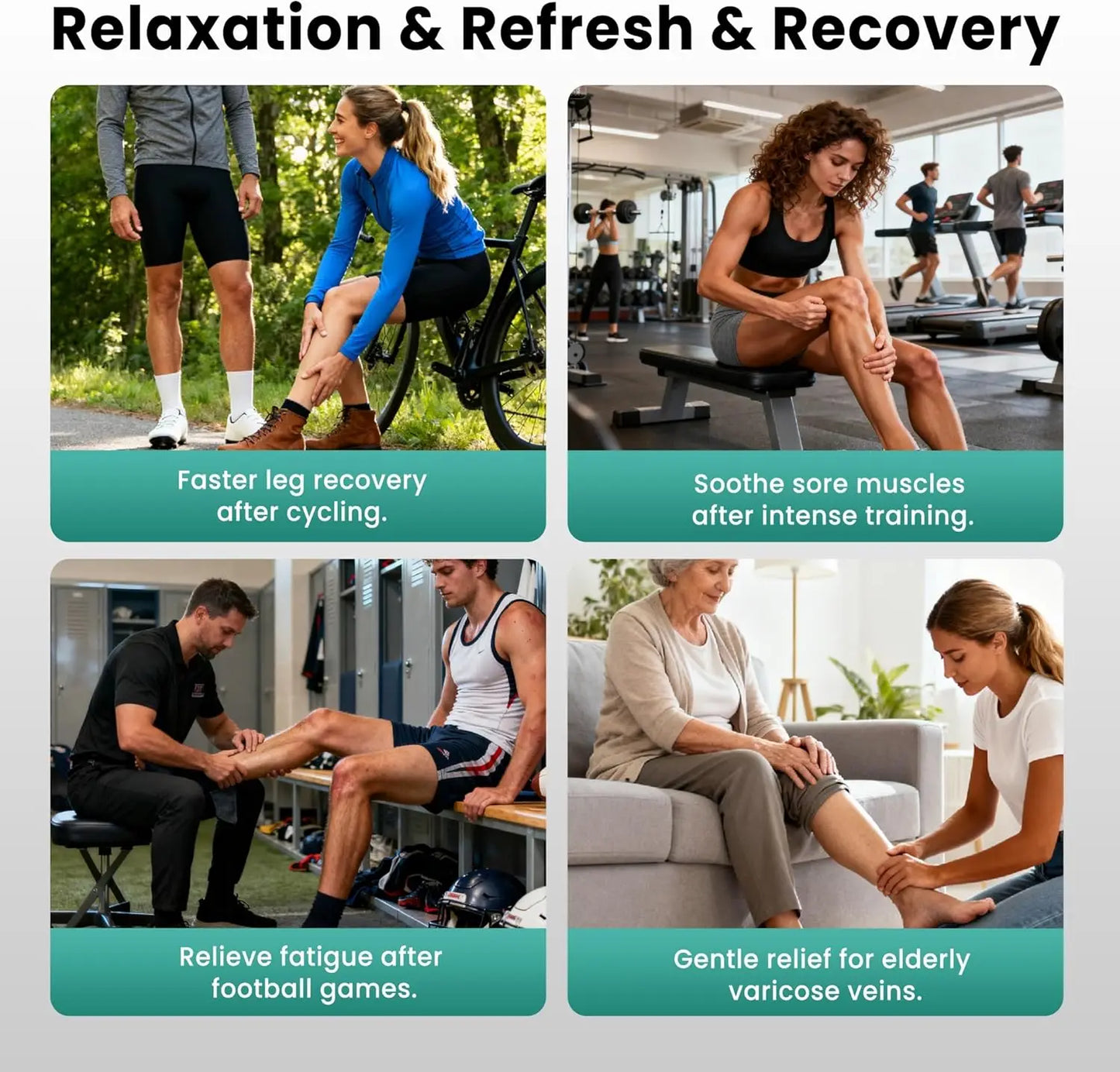 Leg Air Compression Leg Massager With Heat and 9 Intensities