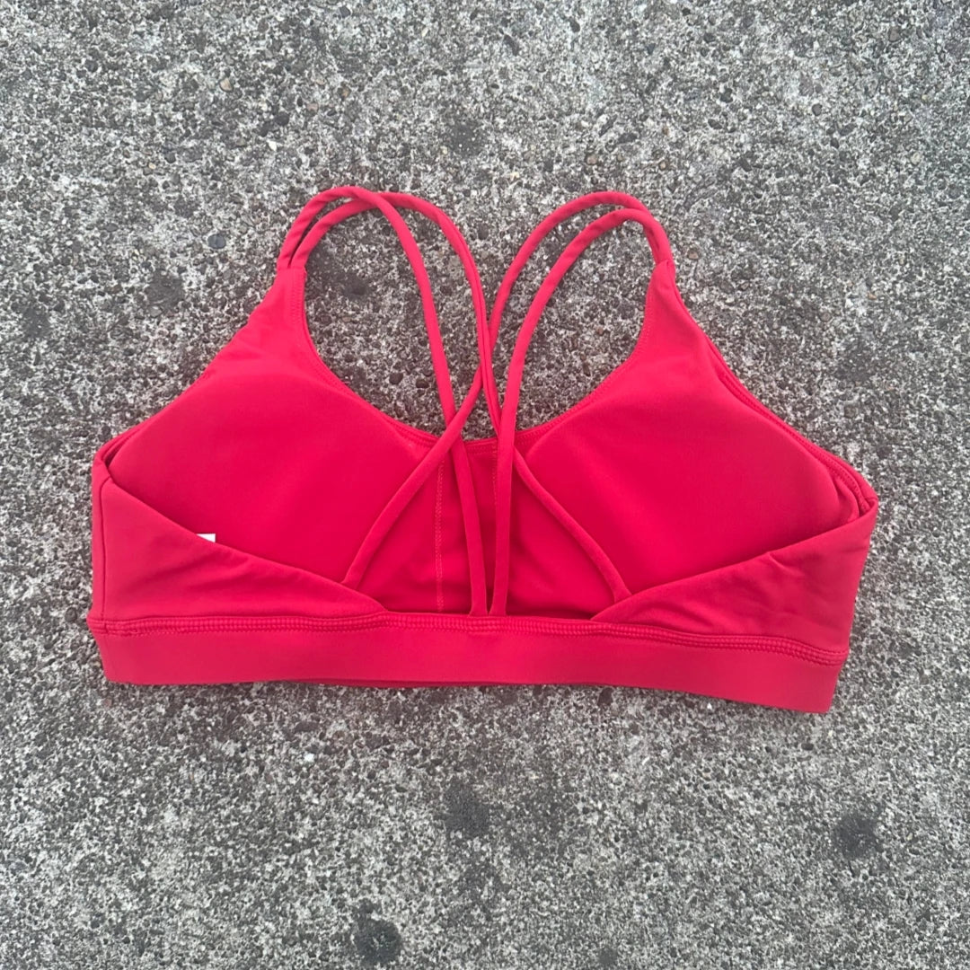 Soft Nylon Cross Back Sports Bra For Women