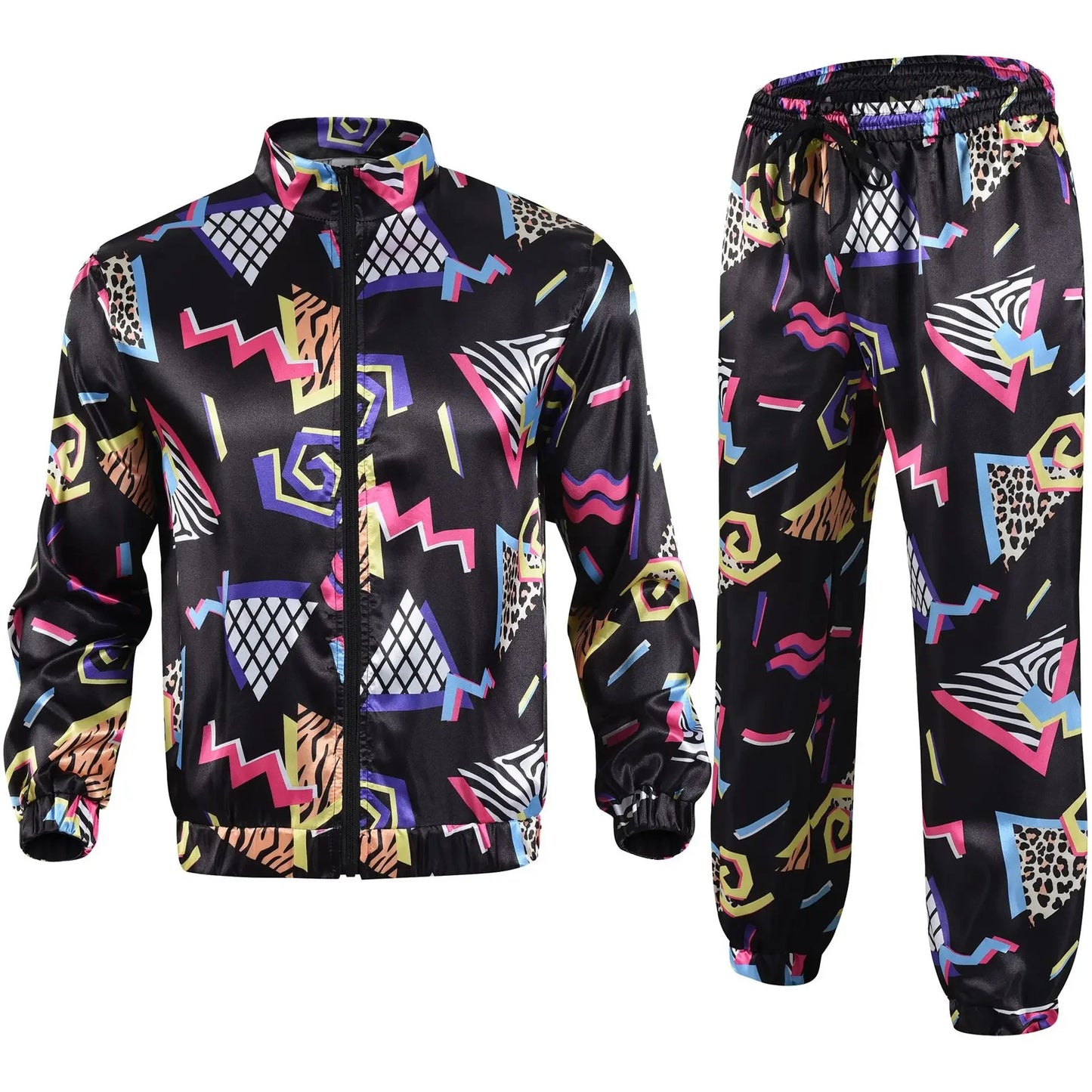 Disco Tracksuit 2 Piece Jacket And Pants Set Unisex Cosplay