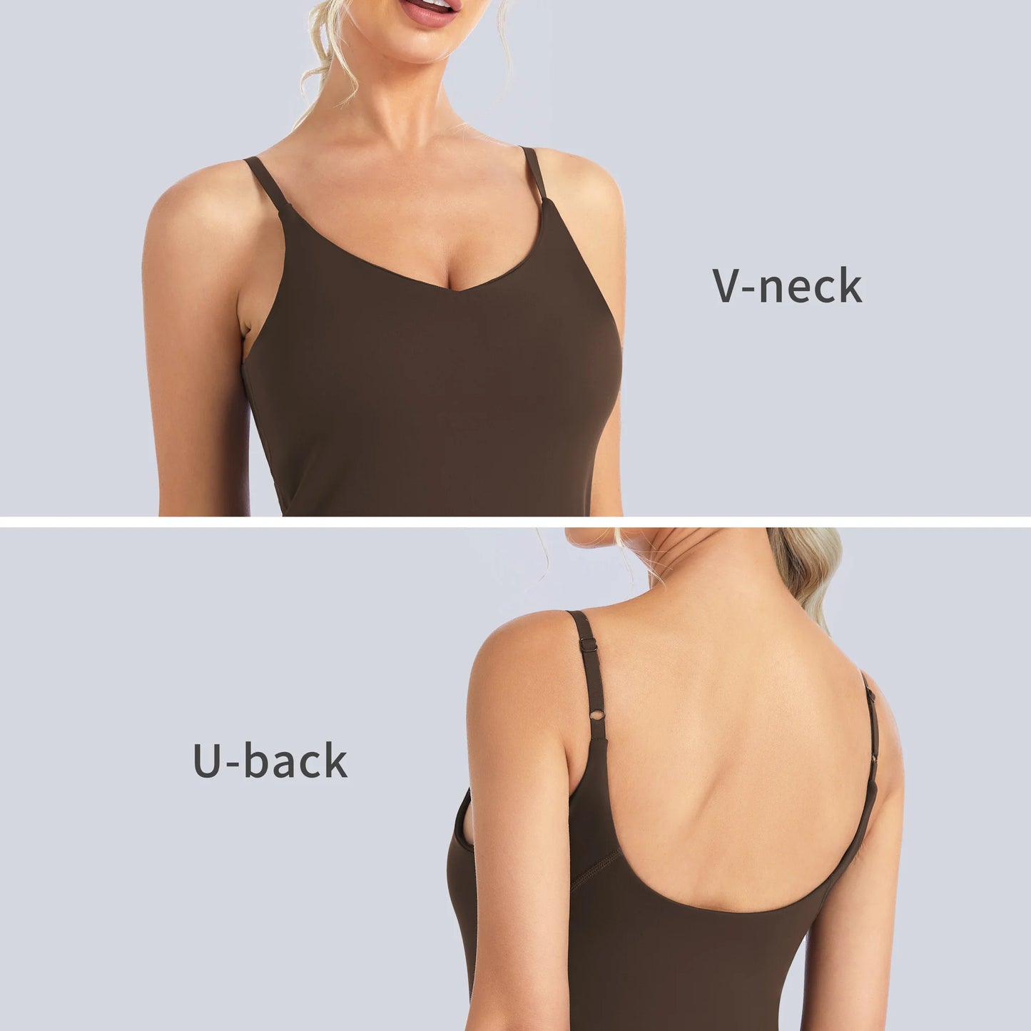 The Gym People Women's Longline Racerback Padded Workout Sports Bra Tank