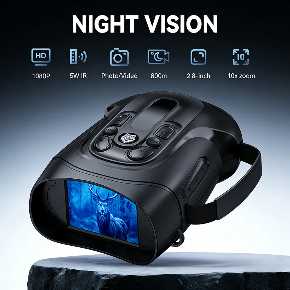 Night Vision Binoculars 10X Digital Zoom Infrared Goggles for Hunting