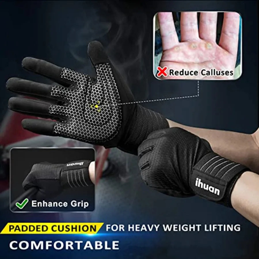 Men's Full Finger Workout Gloves for Weight Lifting