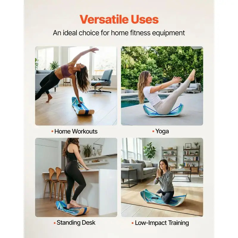 Wooden Curved Balance Board Adult Core Training Equipment