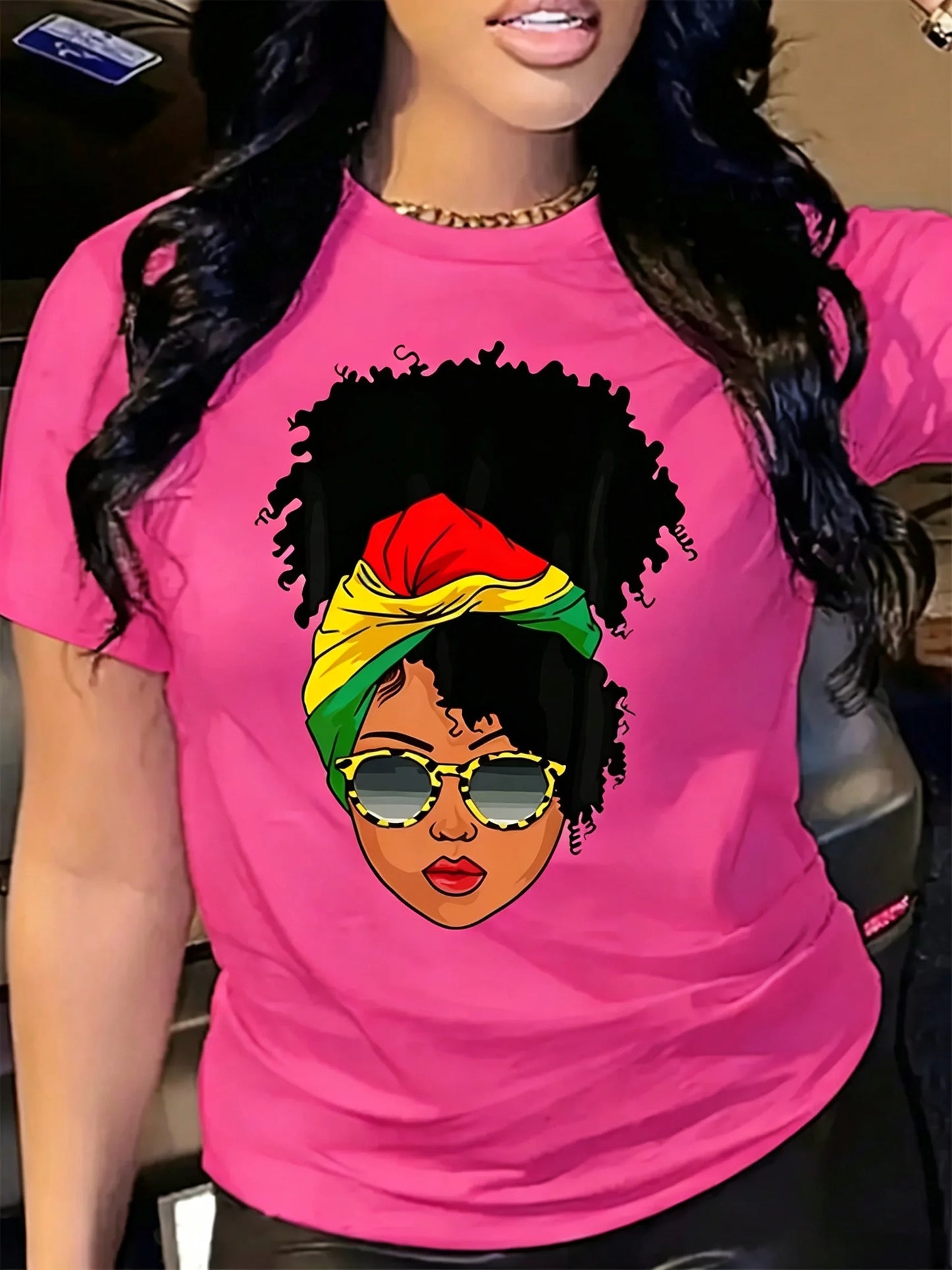 Women's Plus Size Graphic Short Sleeve Comfortable T-Shirt