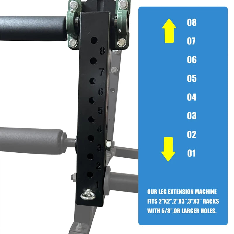 Power Rack Mounted Leg Extension And Curl Machine For Home Gym