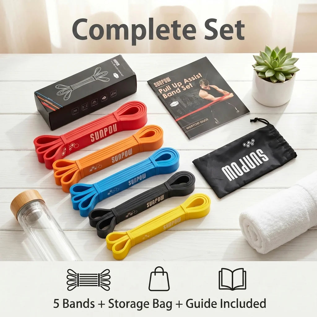 Sunpow Pull Up Assistance Bands Set Heavy Duty Workout