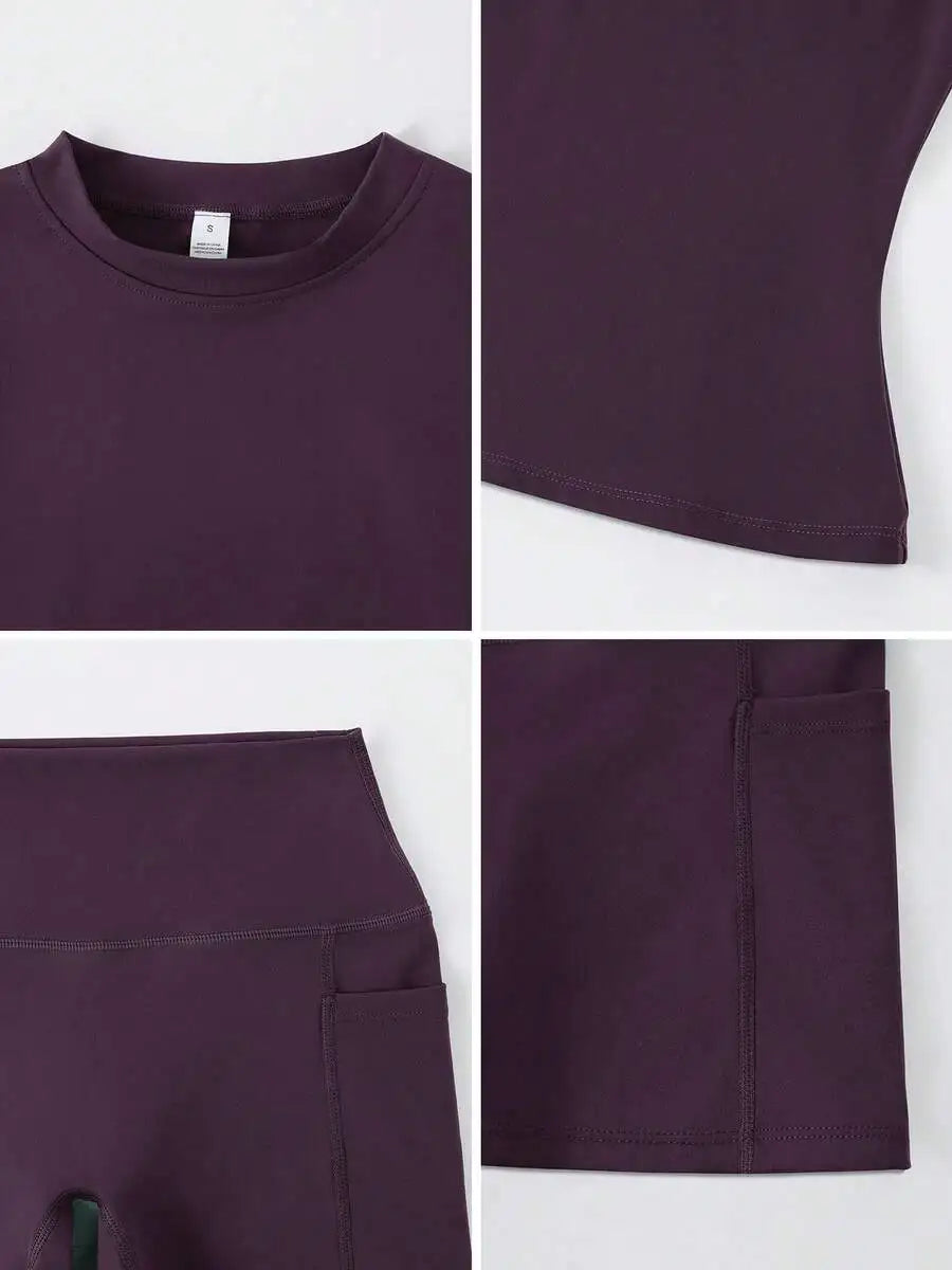 Women's Seamless Backless Yoga Shorts Set