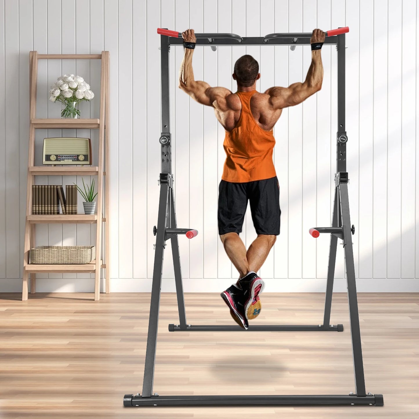 Foldable Power Tower Dip Station Triangular Pull Up Station 200Kg