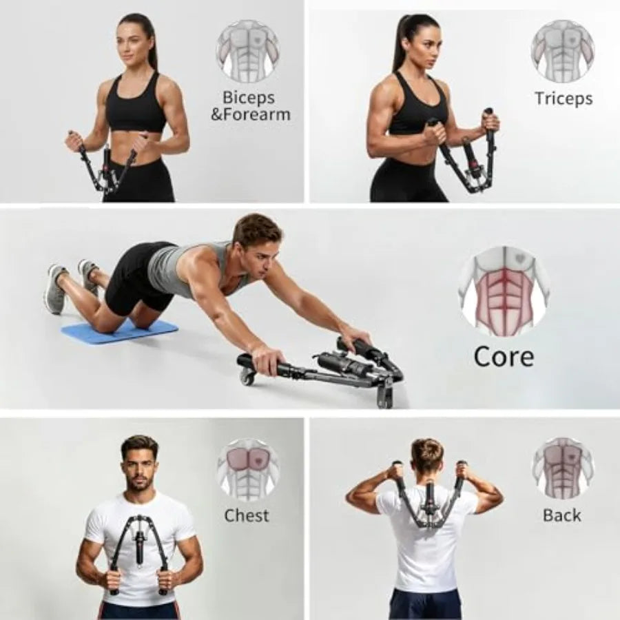 Three In One Twister Arm Trainer With Ab Roller Wheel