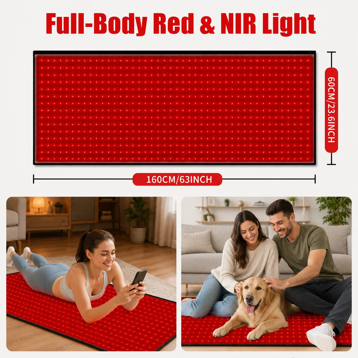 Red Light Therapy Mat 660nm 850nm Pad With Adjustable Timer