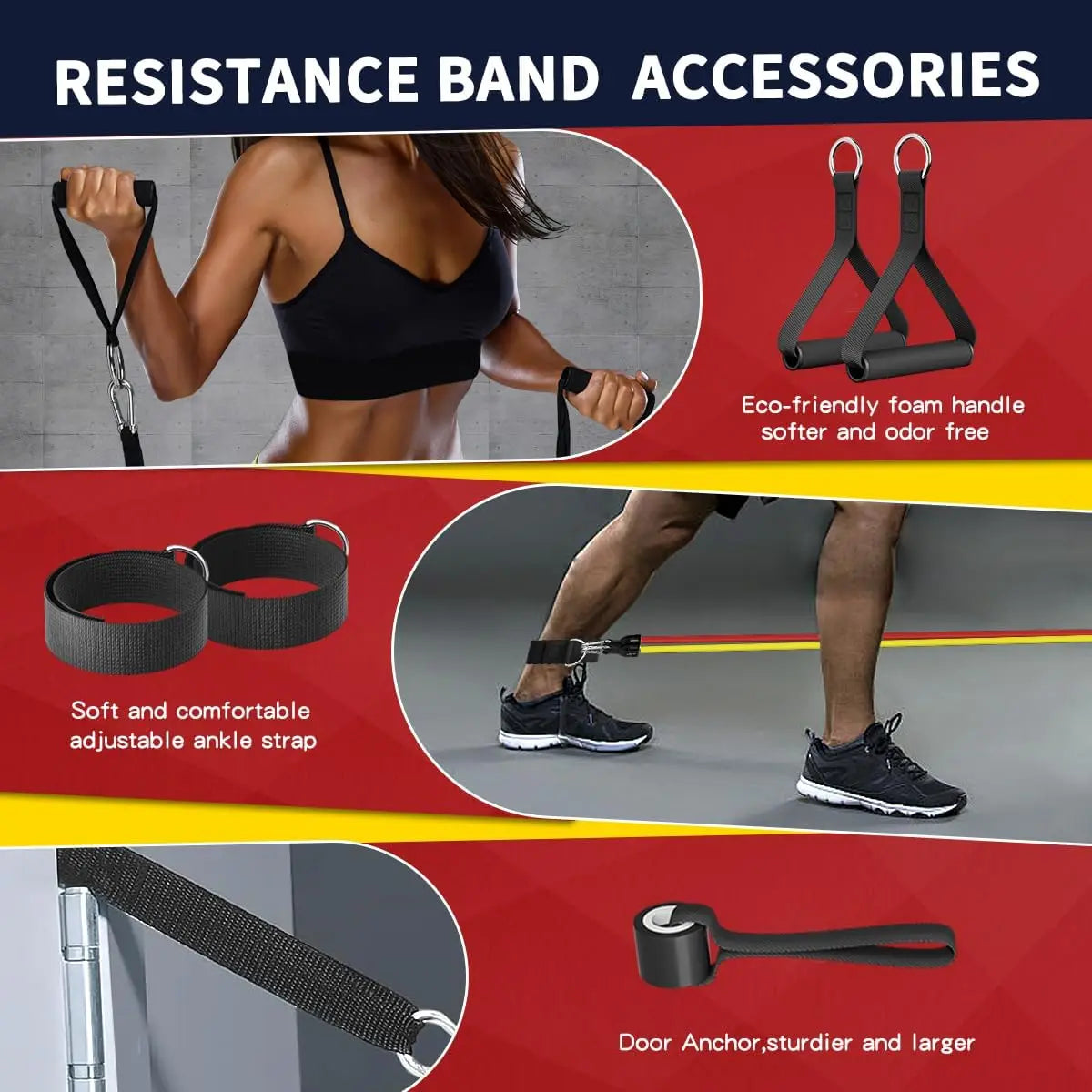 Whatafit 5 Level Resistance Bands With Handles