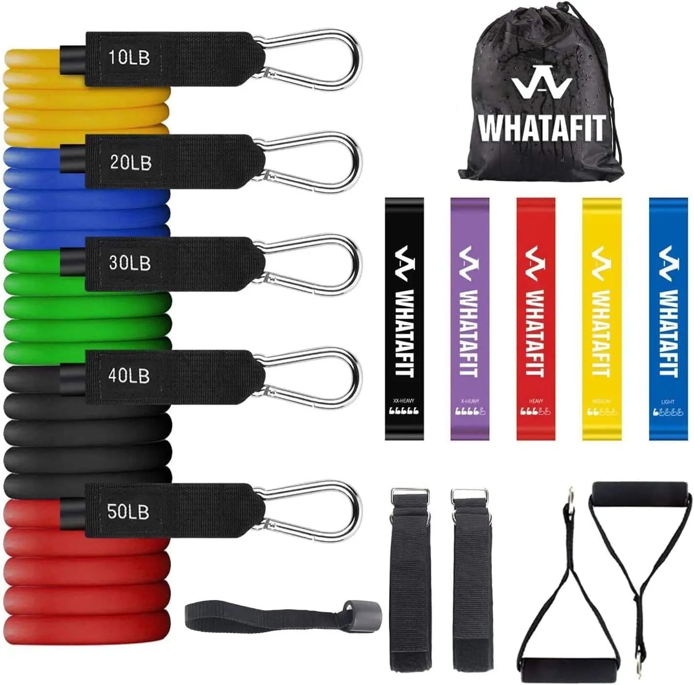 Whatafit 5 Level Resistance Bands With Handles