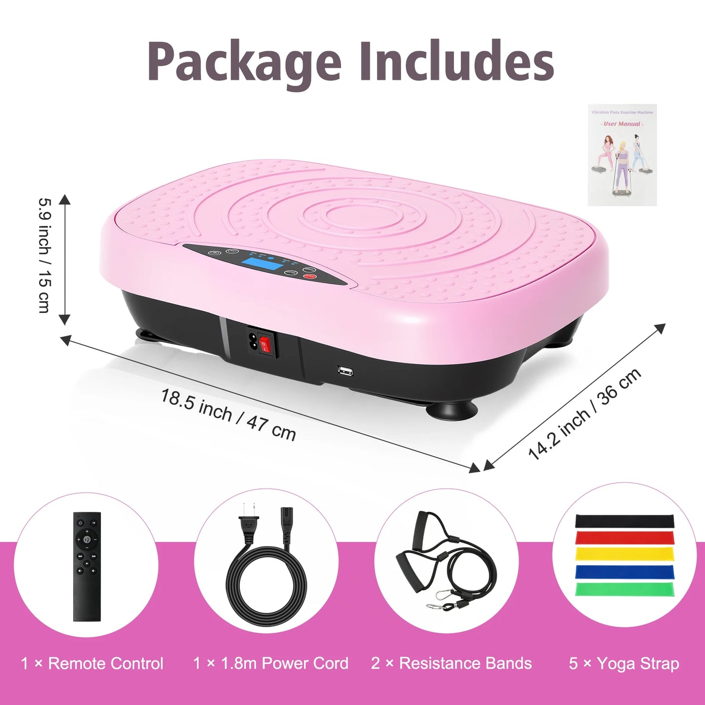 Portable Vibration Plate Exercise Machine With Remote Control