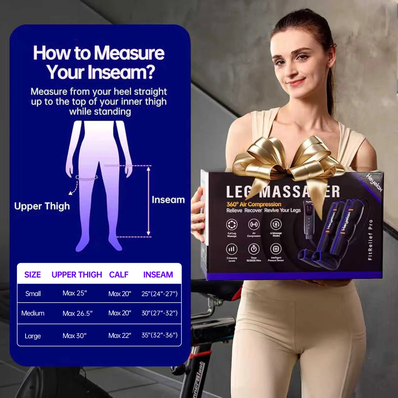 Heyelax Leg Compression Massager Air Circulation Boots